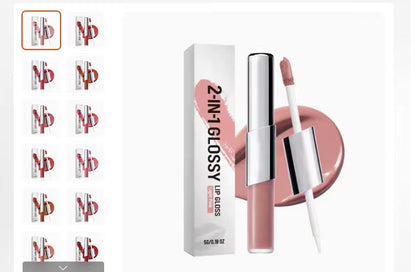 Perfect Twin Lip — Dual-Ended Liquid Lip Gloss with Velvet Matte Color and Glossy Shine